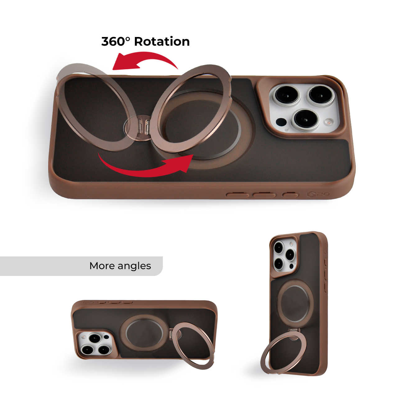 RUGGED 180 DEGREE MAGSAFE CASE BROWN - IPHONE 16 PRO MAX