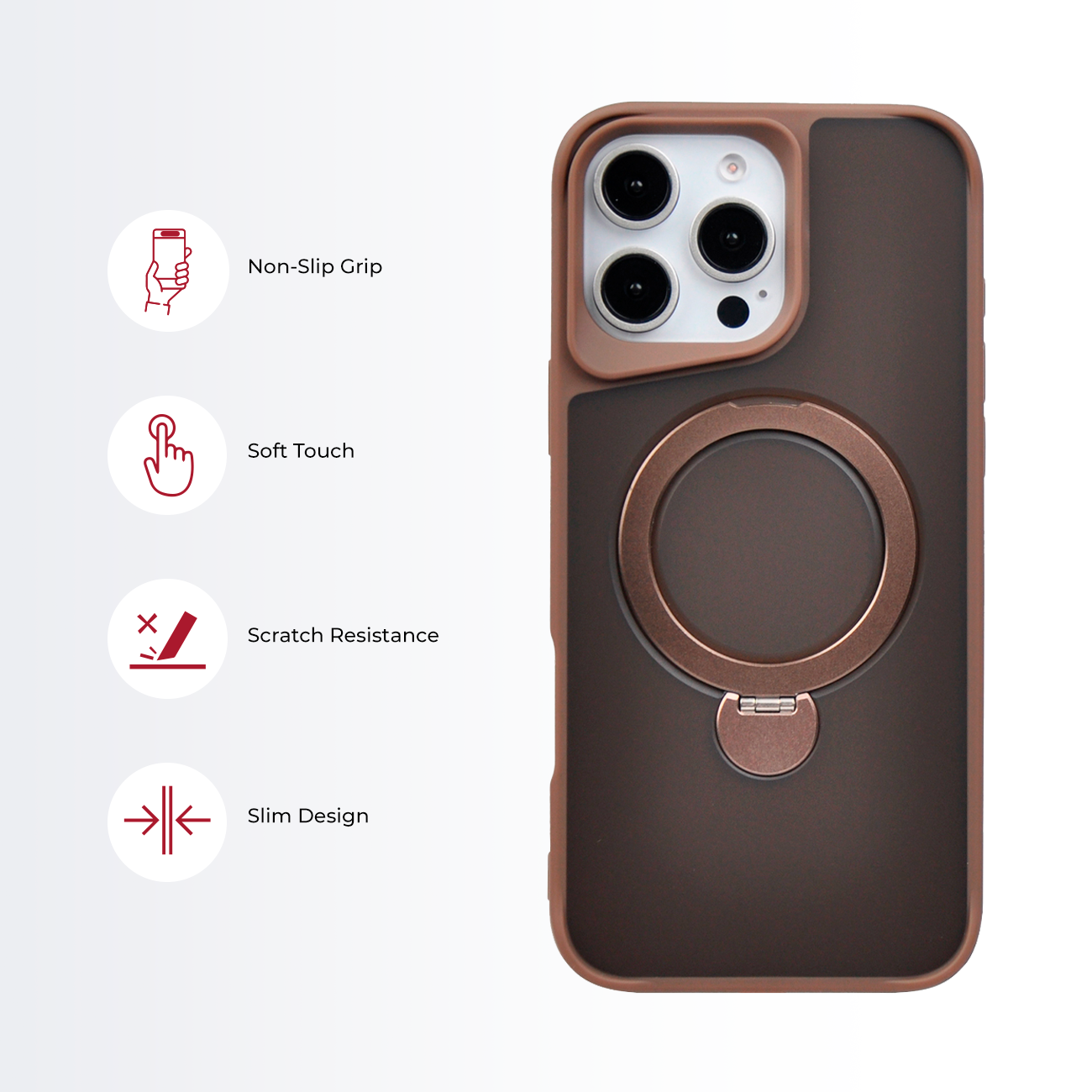 RUGGED 180 DEGREE MAGSAFE CASE BROWN - IPHONE 16 PRO MAX