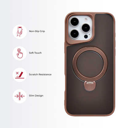 RUGGED 180 DEGREE MAGSAFE CASE BROWN - IPHONE 16 PRO MAX